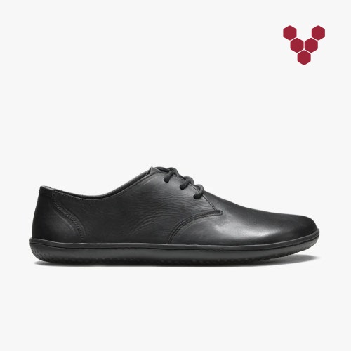 Vivobarefoot Ra Lux Mens Oxford Shoes Black UK VXOA